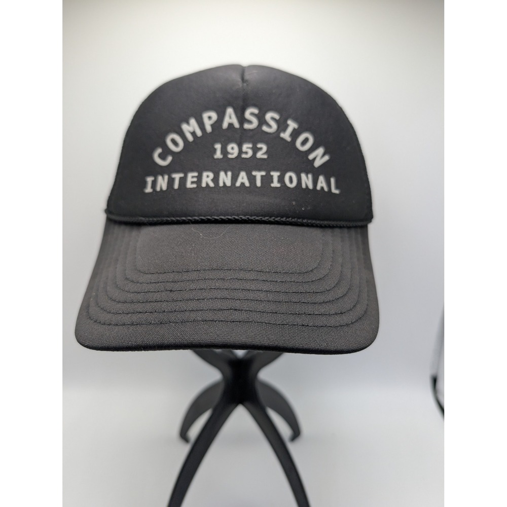 Compassion International 1952 OTTO Black Mesh Snapback Trucker Hat Cap 32-467